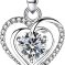 Dazzling Moissanite Heart Necklace with Sterling Silver for Women apr