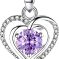 Dazzling Moissanite Heart Necklace with Sterling Silver for Women feb