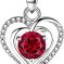 Dazzling Moissanite Heart Necklace with Sterling Silver for Women jul