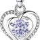 Dazzling Moissanite Heart Necklace with Sterling Silver for Women jun