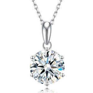 Elegant 1-5CT Moissanite Pendant Necklace 1ct