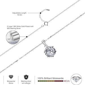 elegant 1-5ct moissanite pendant necklace 1ct size