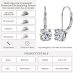 Moissanite Diamond Earrings Brilliant Round-Cut 18K White Gold 3