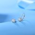 Moissanite Diamond Earrings Brilliant Round-Cut 18K White Gold 5