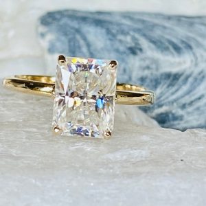 radiant cut moissanite engagement ring